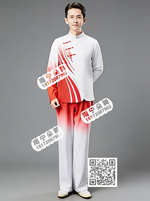 白红渐变条纹如意男当代