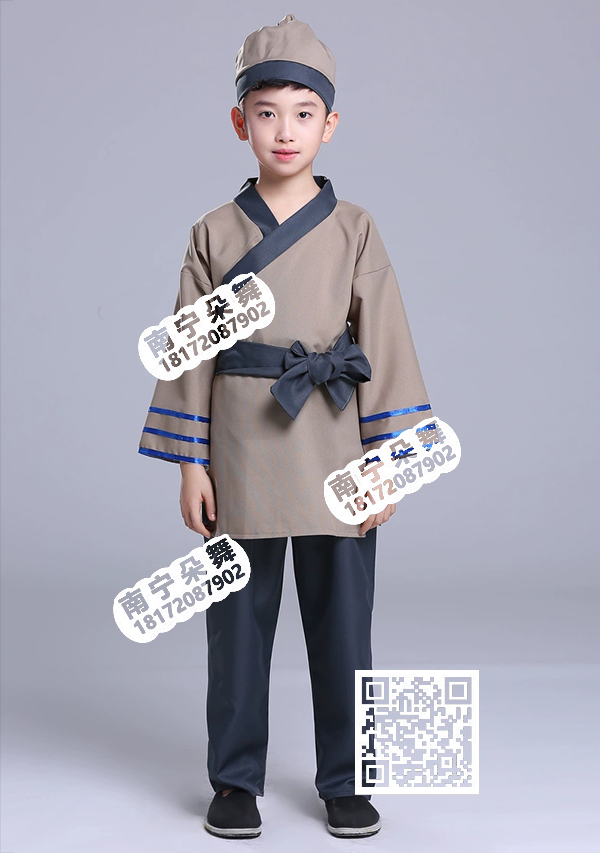 灰色老百姓农夫书童儿童古装